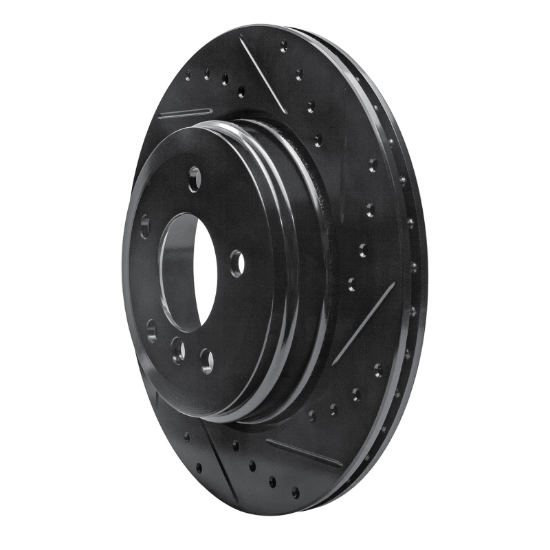 BMW 530I Brake Rotor (1) - Rear Right - R1 Concepts - Drilled & Slotted - Black - `04-`10